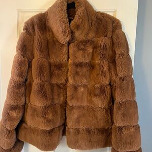 Women's Brown Faux Fur Jacket